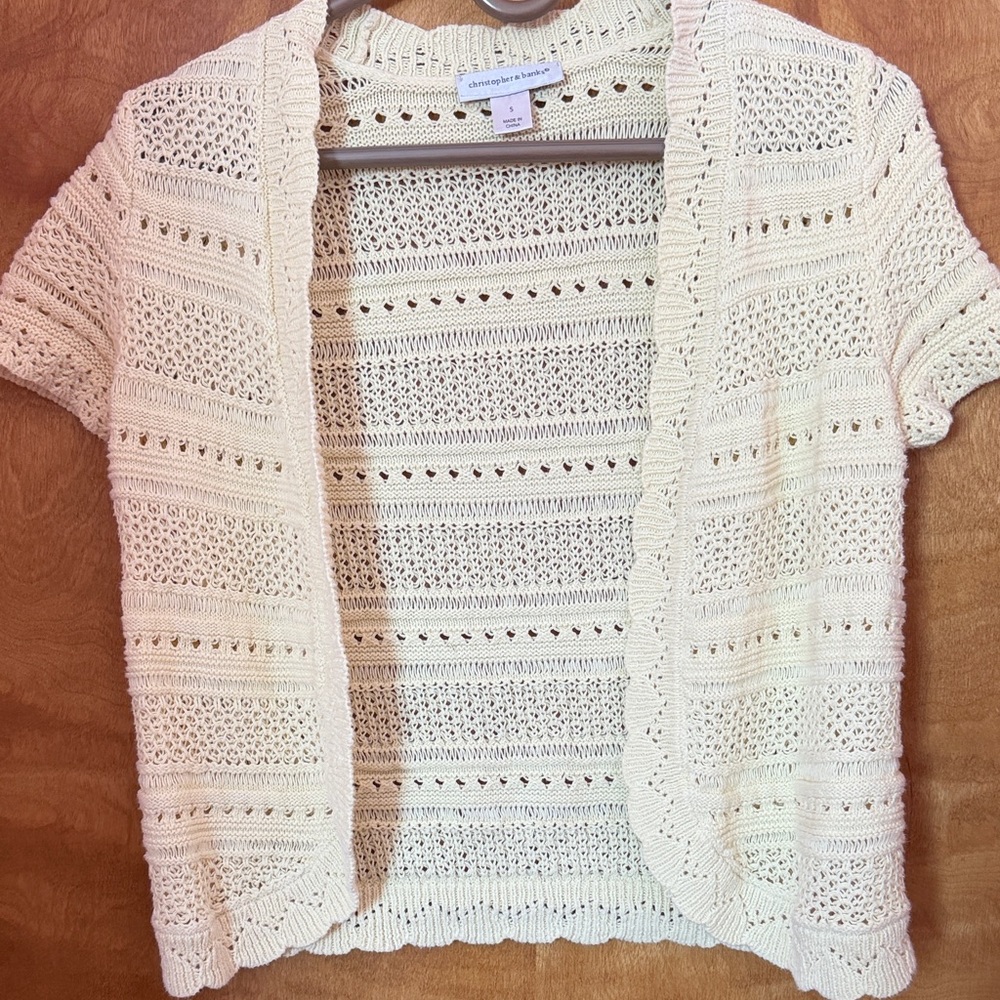 Christopher & Banks yellow Short-Sleeve shrug